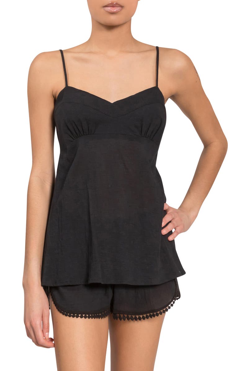 Everyday Ritual Lily Daisy Camisole Short Pajamas, Main, color, Black