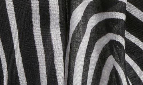 Nordstrom Eyelash Trim Print Cashmere & Silk Wrap In Black