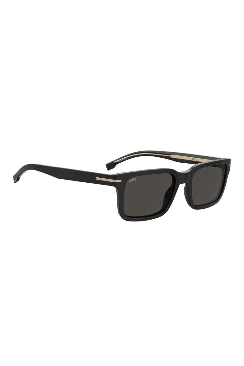 1628/S 54mm Rectangle Sunglasses, Alternate, color, BLACK