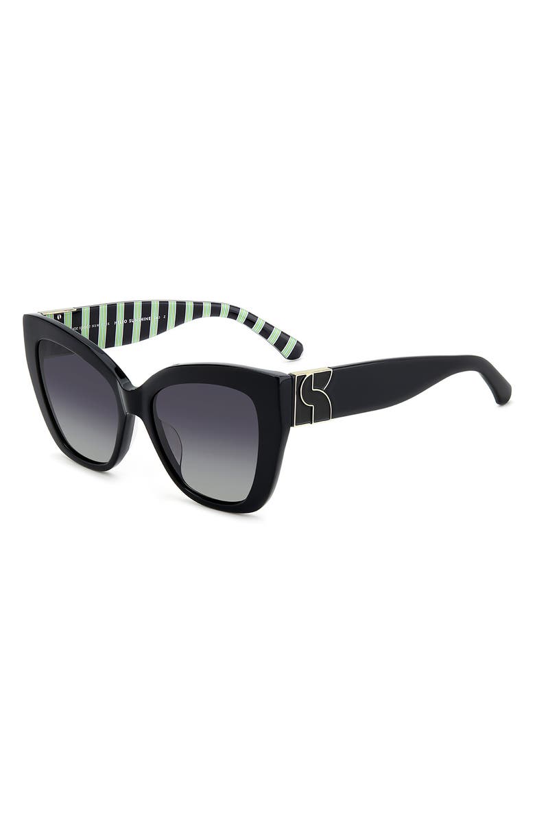 Kate Spade New York 54mm Cat Eye Sunglasses, Alternate, color, Black