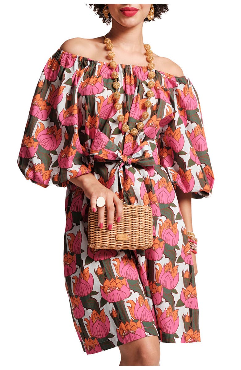 Frances Valentine Bliss Mini Dress Cotton, Alternate, color, Pink/Orange