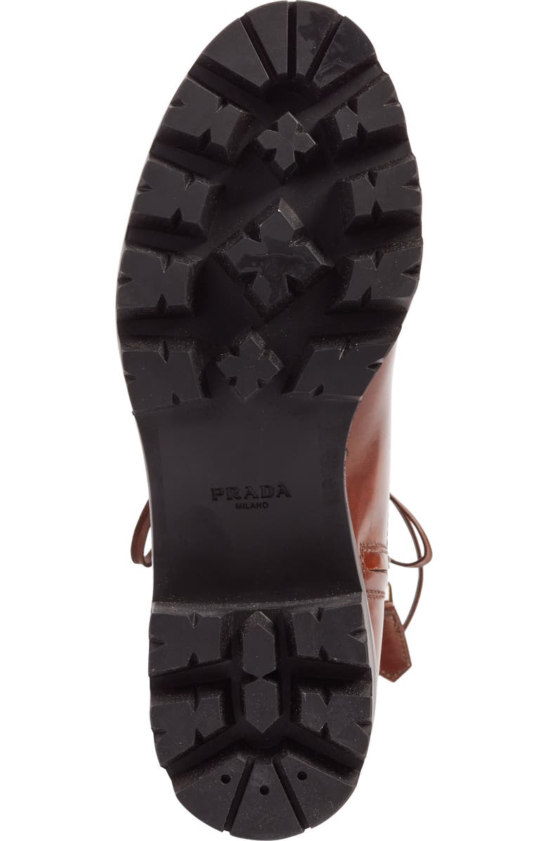 Prada Calfskin Boot with Genuine Shearling Trim, Alternate, color,