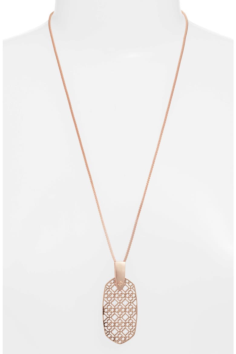 Inez Filigree Pendant Necklace, Main, color, ROSE GOLD FILIGREE