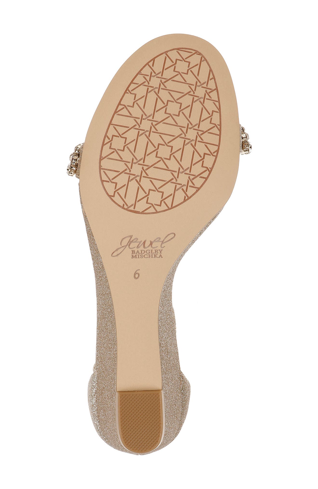 Jewel Badgley Mischka Lora Wedge Sandal, Alternate, color, Gold Glitter