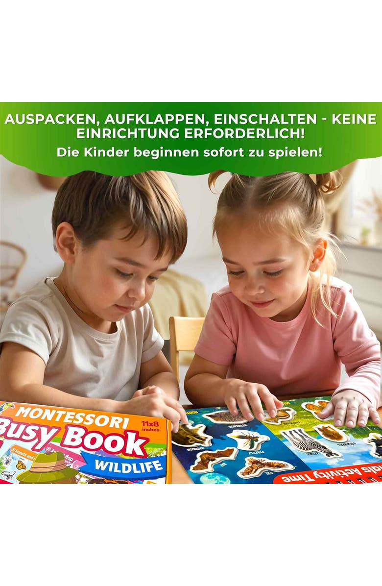 Quokka Montessori Busy Book for Toddlers - Interactive Educational Pages, Alternate, color, Wildlife