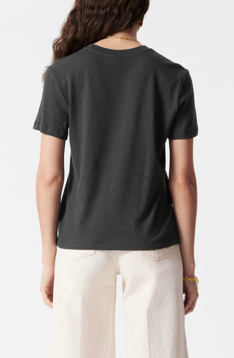 & Other Stories Joni Cotton & Linen T-Shirt, Alternate, color, Black Dark
