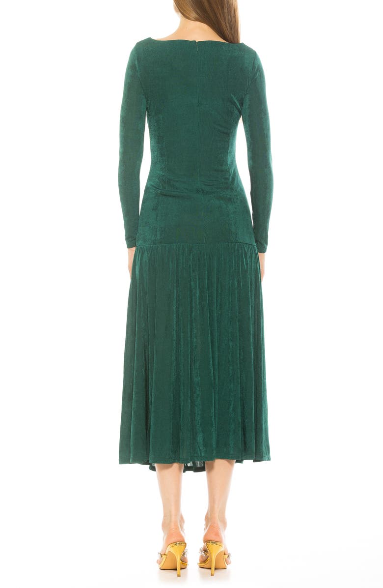 Alexia Admor Khaite Long Sleeve Midi Dress, Alternate, color, Emerald