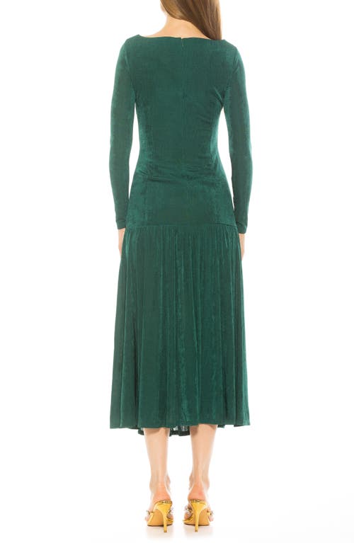 Alexia Admor Khaite Long Sleeve Midi Dress In Emerald
