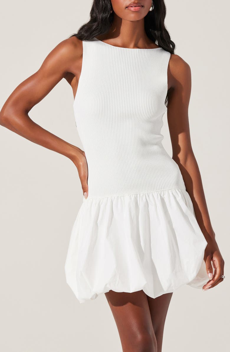 ASTR the Label Nettie Bubble Hem Dress, Alternate, color, White