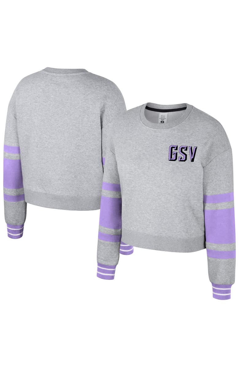 Stadium Essentials Unisex Stadium Essentials  Heather Gray Golden State Valkyries Cropped Pullover Sweatshirt, Main, color, 