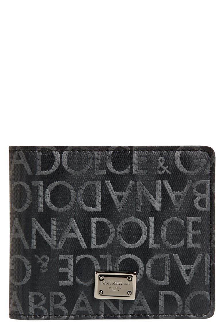 Allover Logo Billfold Wallet, Main, color, BLACK/ GREY