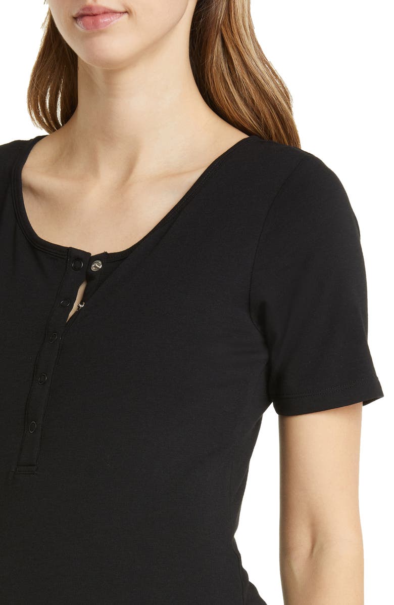 Angel Maternity Snap Front Body-Con Maternity Dress, Alternate, color, 