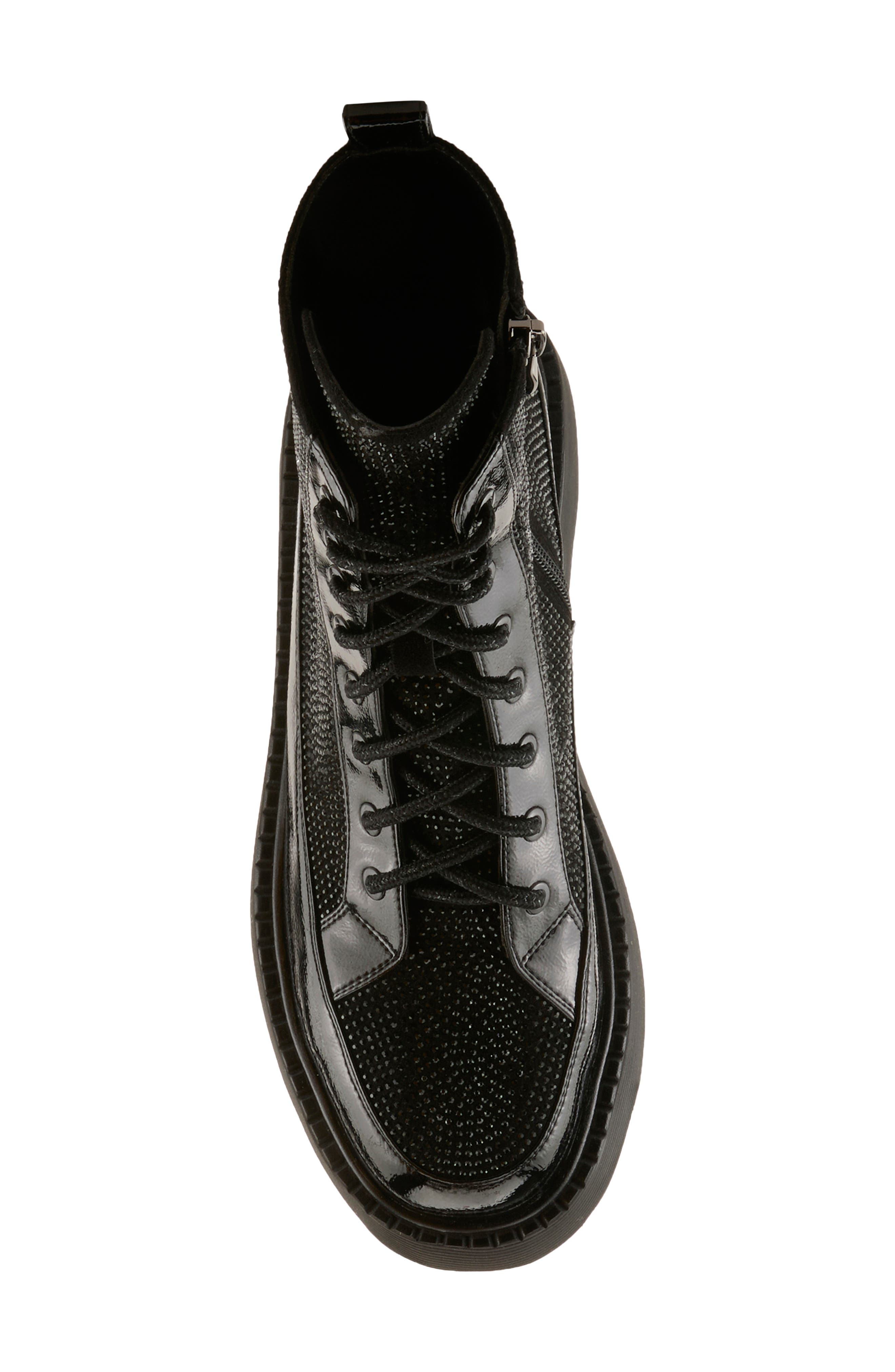 Livewire Platform Combat Boot, Alternate, color, BLACK