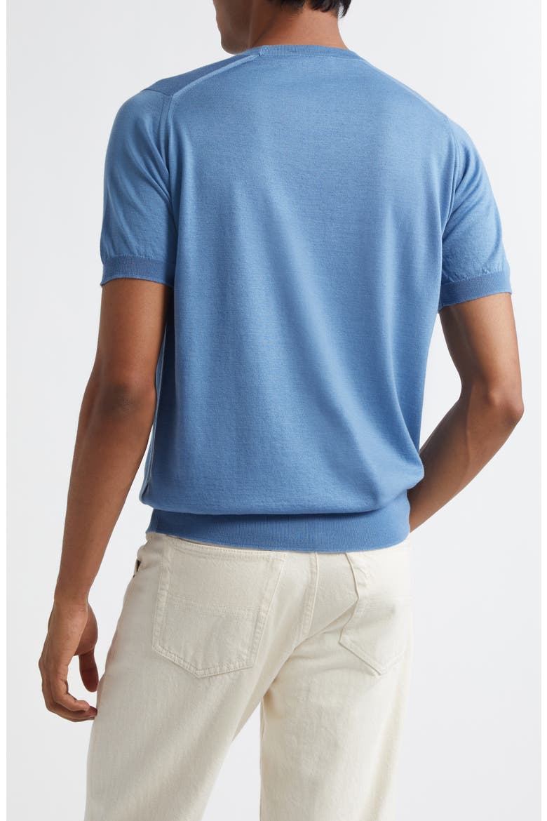 Hilcote Merino Wool & Sea Island Cotton Gauze T-Shirt, Alternate, color, AZUL