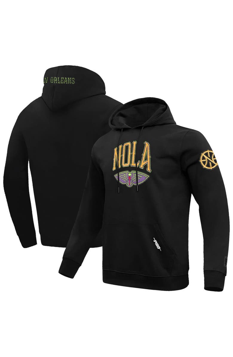 PRO STANDARD Men's Pro Standard Black New Orleans Pelicans 2024/25 City Edition Chenille Applique Pullover Hoodie, Main, color, 