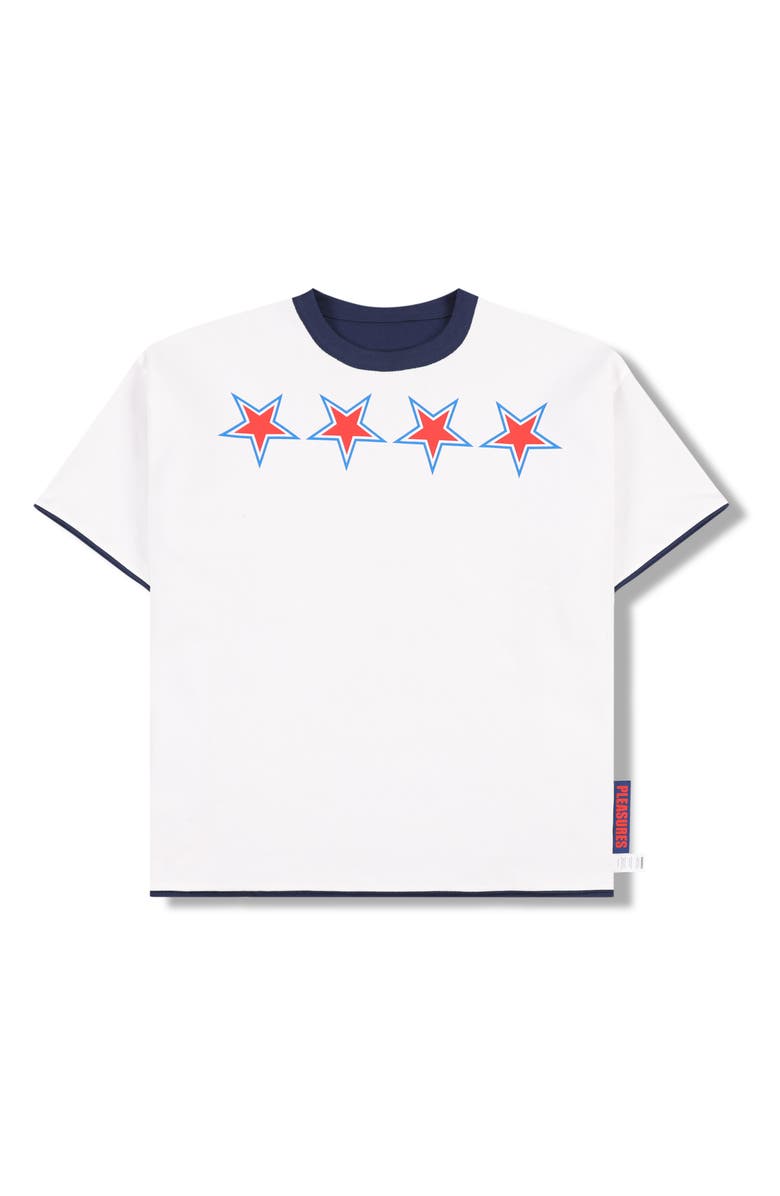 PLEASURES Stars Graphic Print Reversible T-Shirt, Alternate, color, Navy