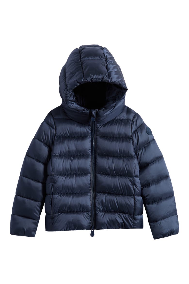 Kids' Bibi Channel Quilted Hooded Puffer Jacket, Main, color, NIGHT BLUE