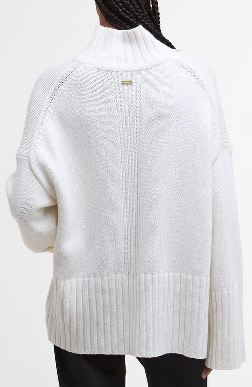 Barbour Serena Oversize Cotton & Wool Blend Mock Neck Sweater In Gray