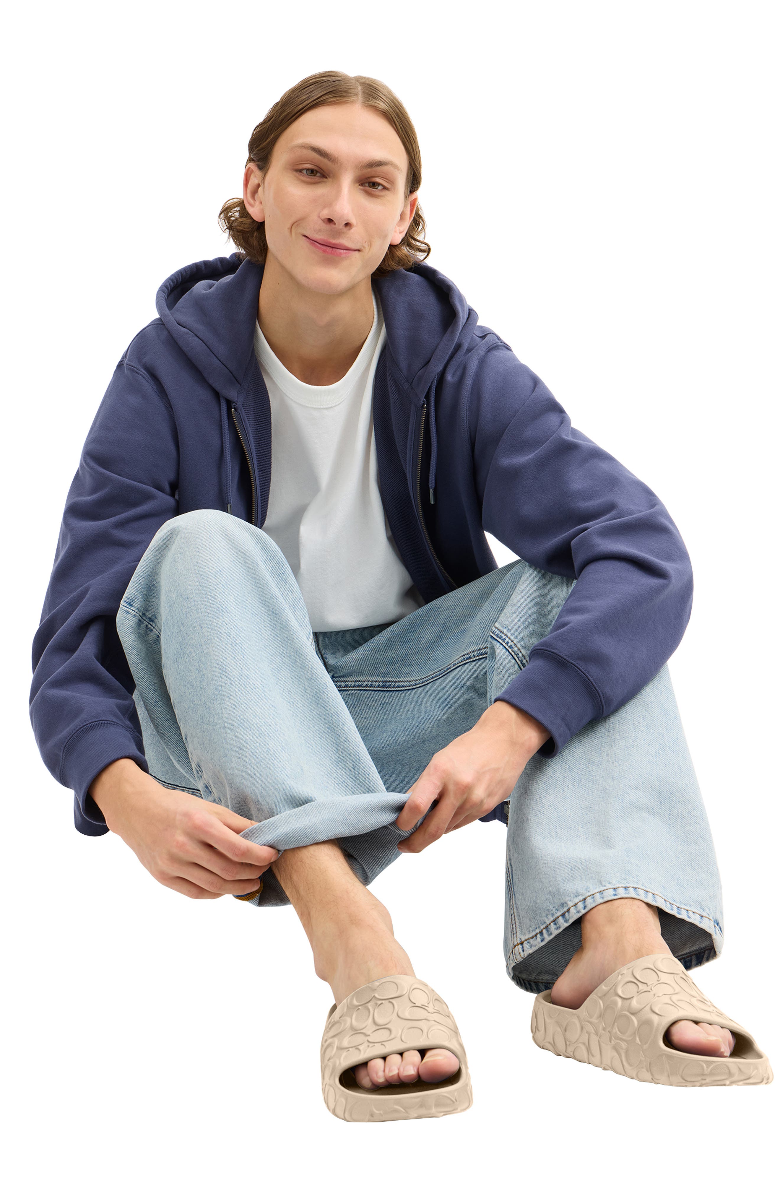 COACH Bay Slide Sandal, Alternate, color, Ivory