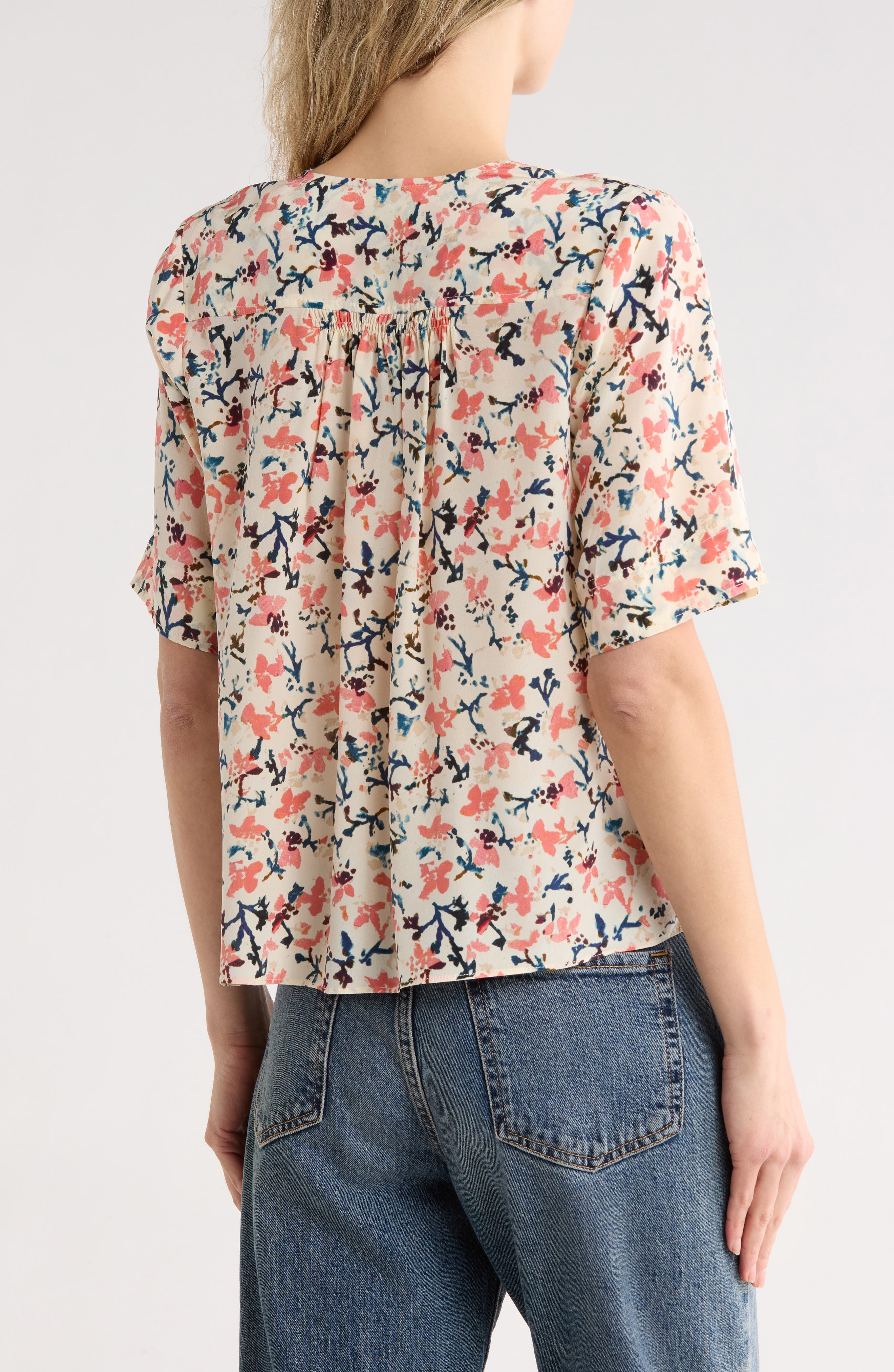 Calla Short Sleeve Silk Top - image 4