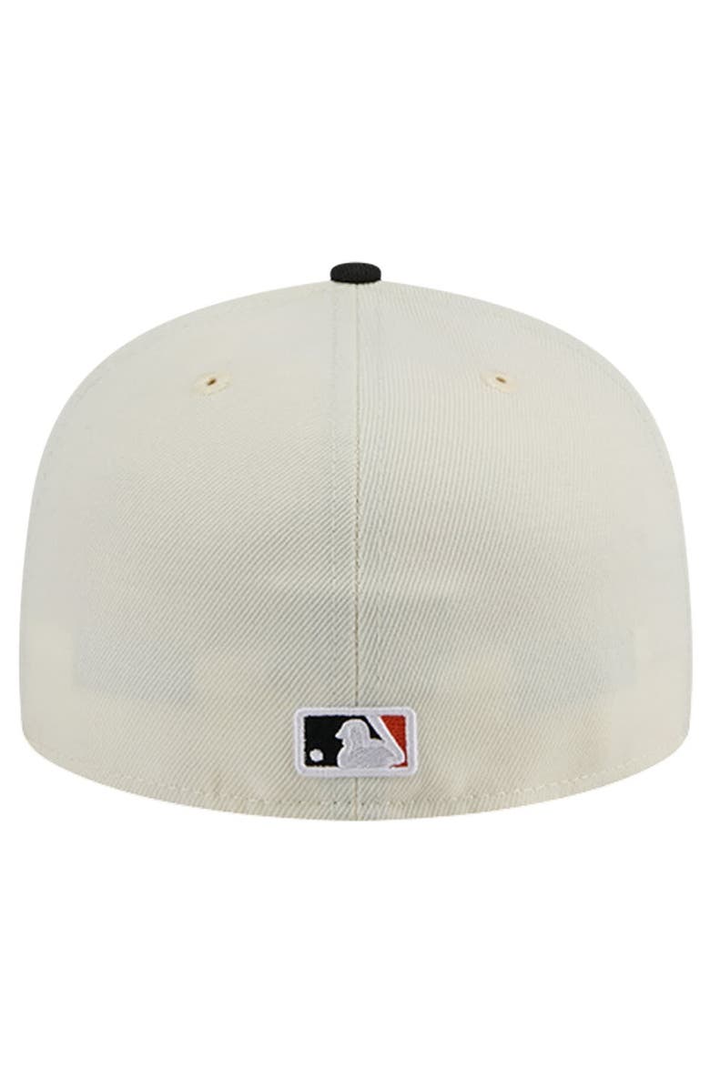 New Era Men's New Era Cream Baltimore Orioles Evergreen Chrome 59FIFTY Fitted Hat, Alternate, color, 