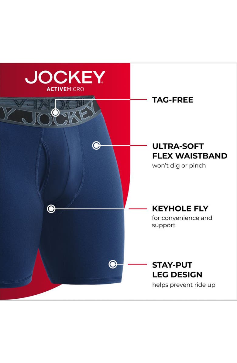 Jockey 2-Pk ActiveMicro Boxer Briefs, Alternate, color, Black