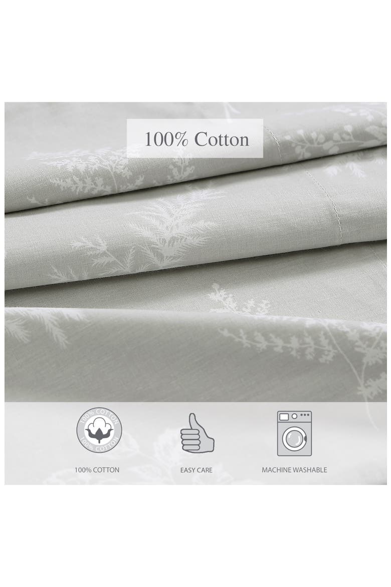 Foliage 200 Thread Count Cotton Percale Sheet Set, Alternate, color, LT-PASTEL BROWN