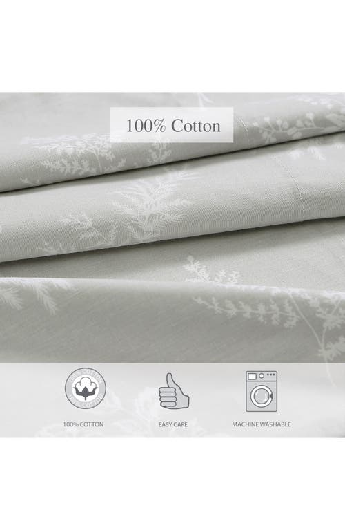 Stone Cottage Foliage 200 Thread Count Cotton Percale Sheet Set In Gray