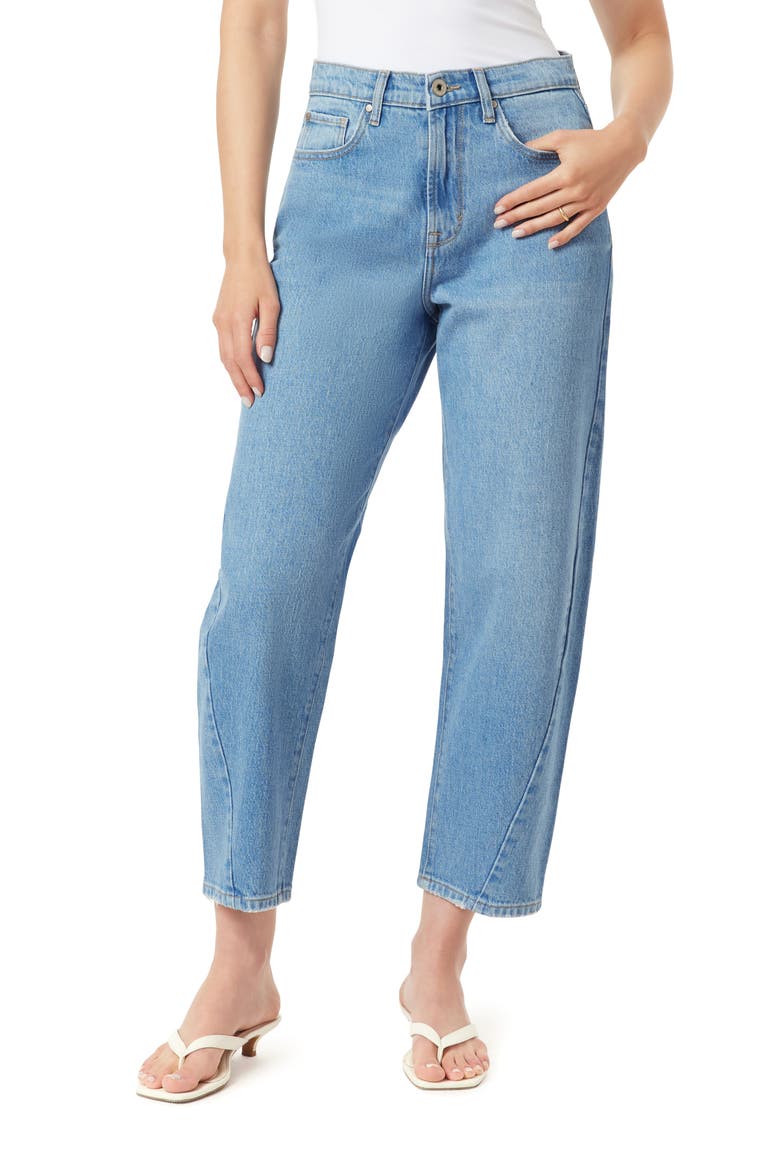 Forward Side Seam Barrel Leg Jeans, Main, color, BRISBANE