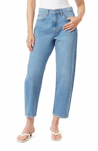 Kensie Forward Side Seam Barrel Leg Jeans