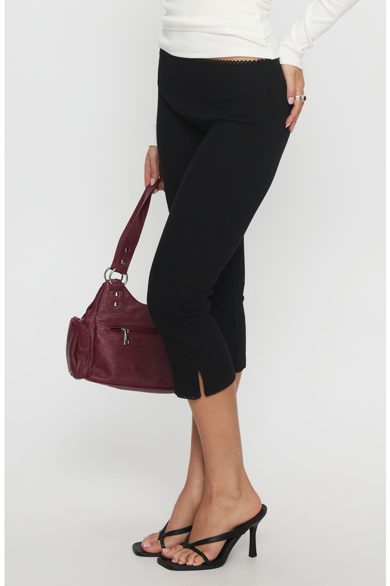 Baseline Rib Capri Pants, Alternate, color, BLACK
