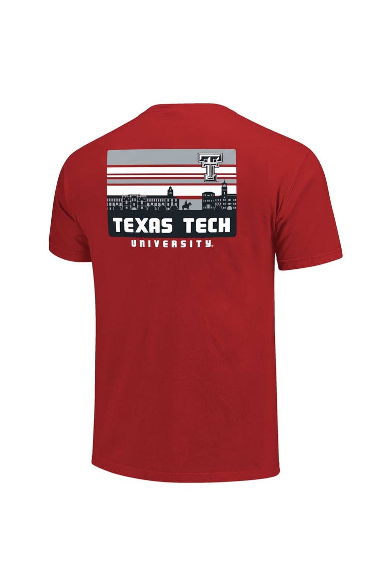 Men's Red Texas Tech Red Raiders Striped Campus Skyline T-Shirt, Alternate, color, Red