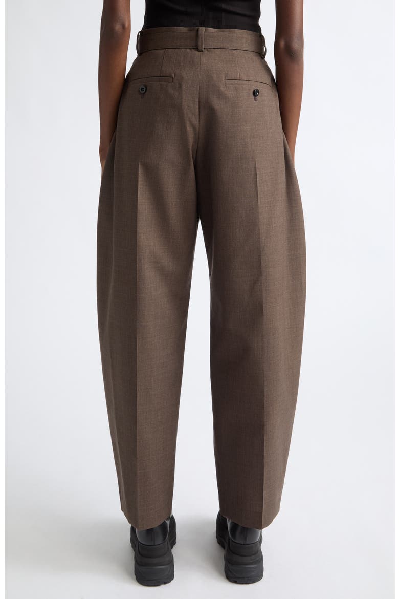 Silk & Cotton Barrel Leg Trousers, Alternate, color, BROWN