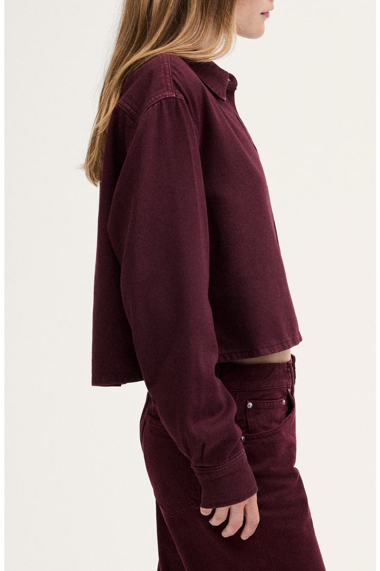 Cool Relaxed Denim Shirt, Alternate, color, SMOKED CLARET