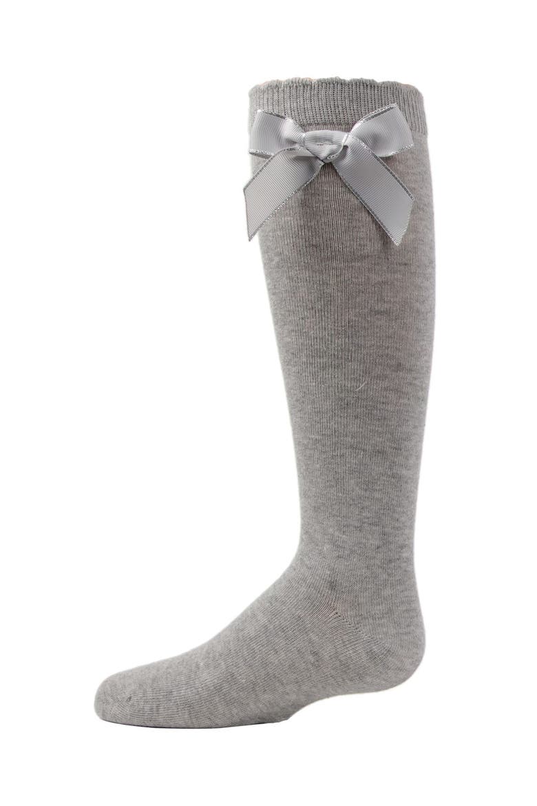 Sweet Bow Knee High Socks, Main, color, Gray