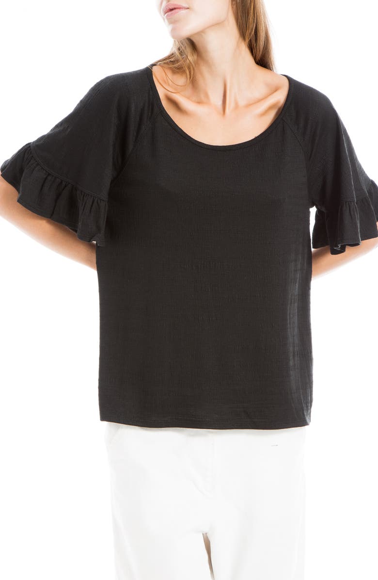 MAX STUDIO Flutter Texture Knit T-Shirt, Alternate, color, Black