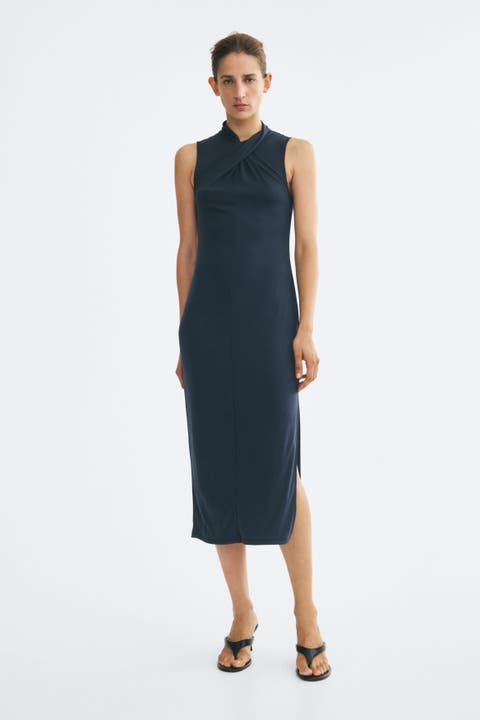 Twist-detail Midi Dress