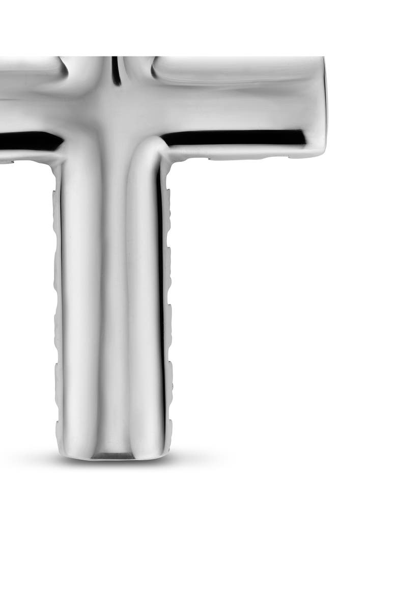 David Yurman Men's Chevron Cross Pendant in Sterling Silver with Black Diamonds, 36mm, Alternate, color, Silver Pave