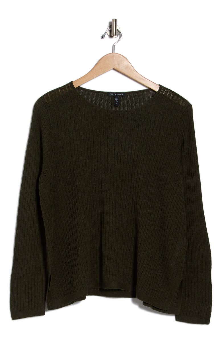 Eileen Fisher Crewneck Organic Linen & Organic Cotton Sweater, Alternate, color,