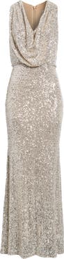 Eliza J Sequin Cowl Neck Gown