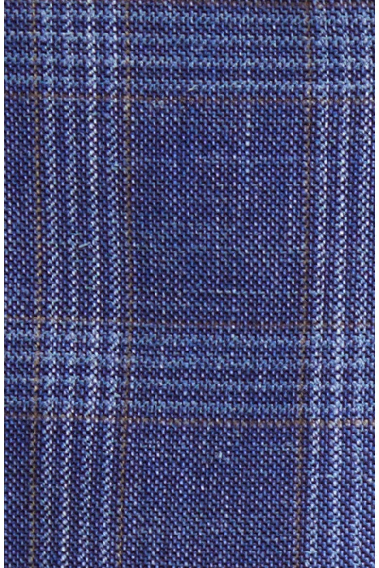 Hutson Plaid Wool & Silk Blend Sport Coat, Alternate, color, BRIGHT BLUE