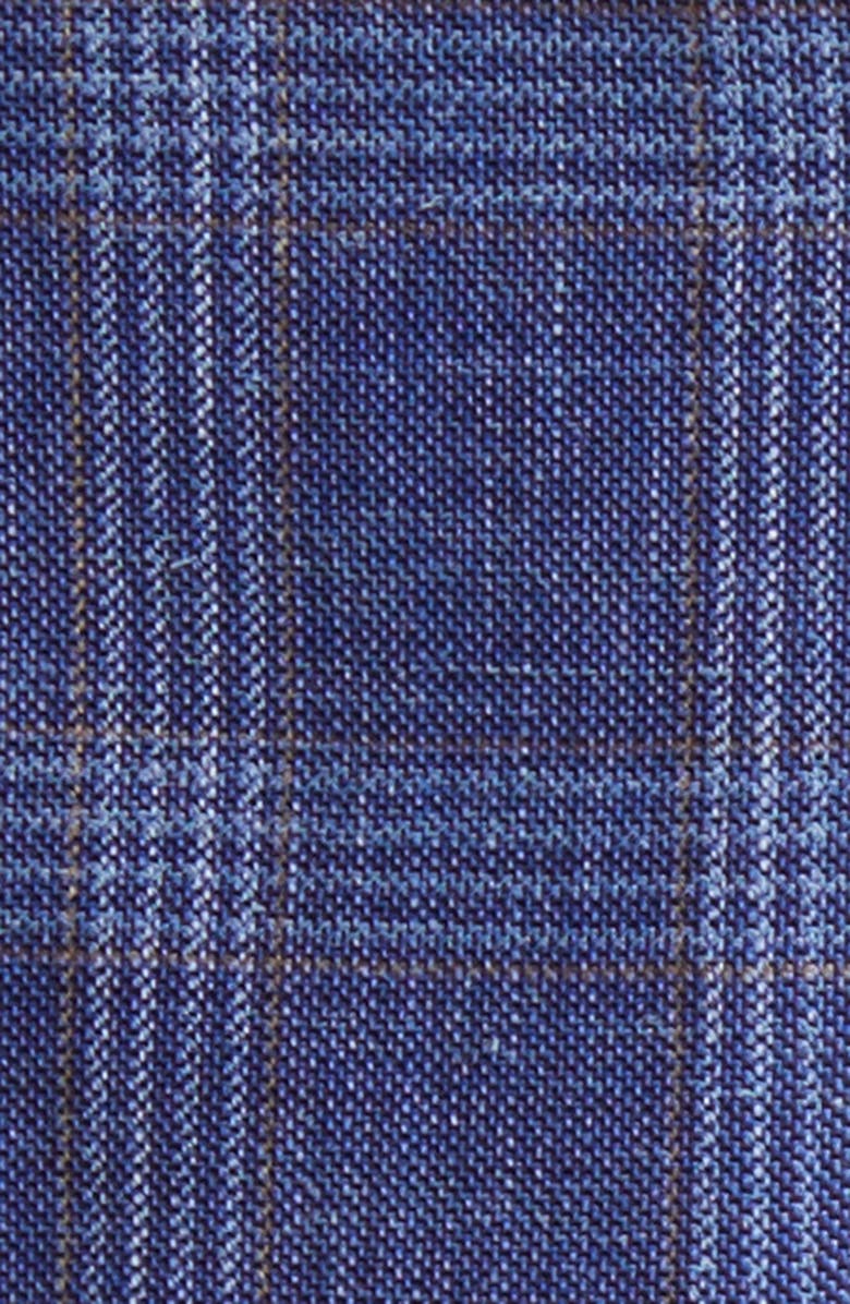 BOSS Hutson Plaid Wool & Silk Blend Sport Coat, Alternate, color, Bright Blue