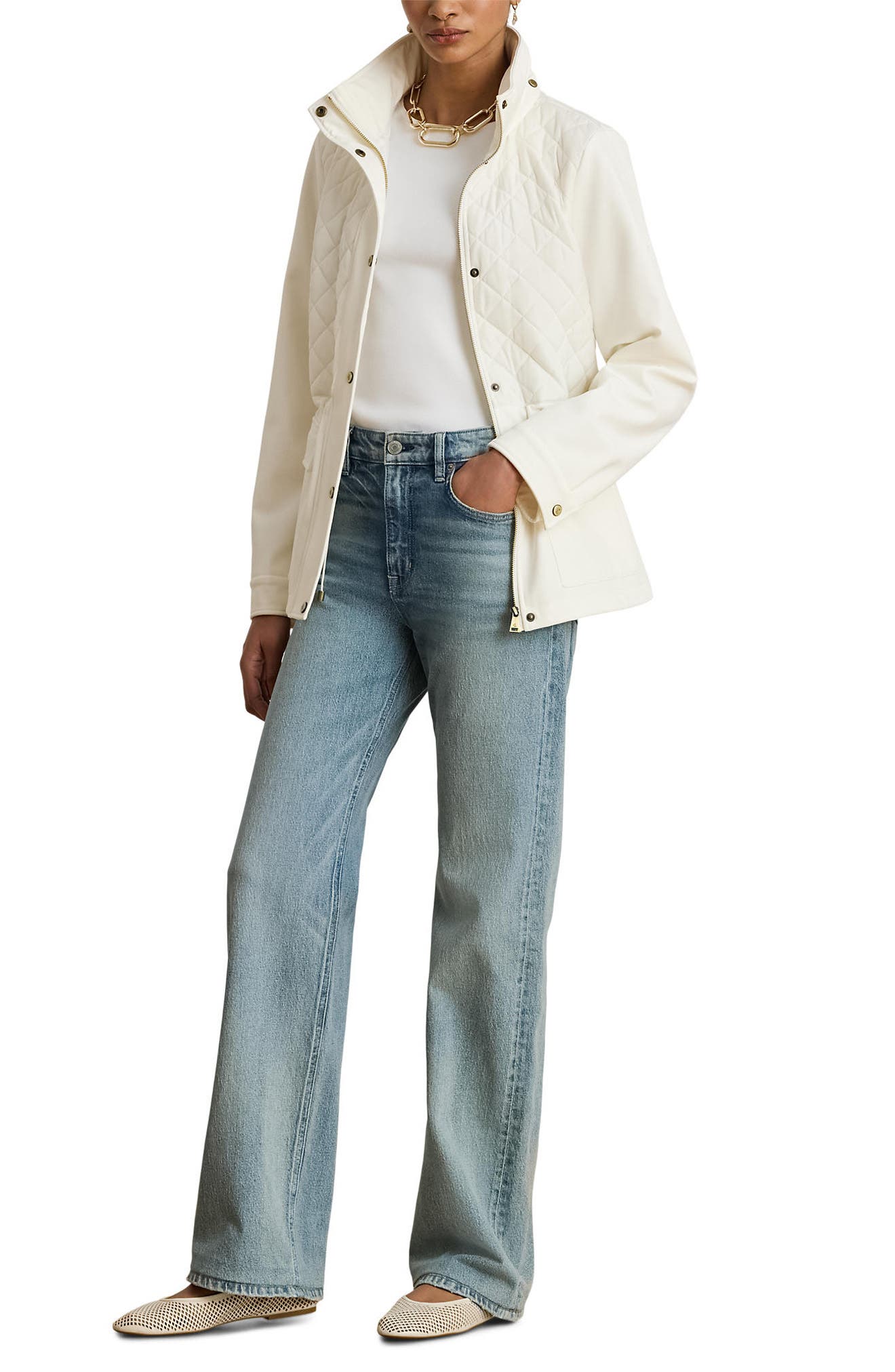 Lauren Ralph Lauren Mixed Media Quilted Jacket — фото 6