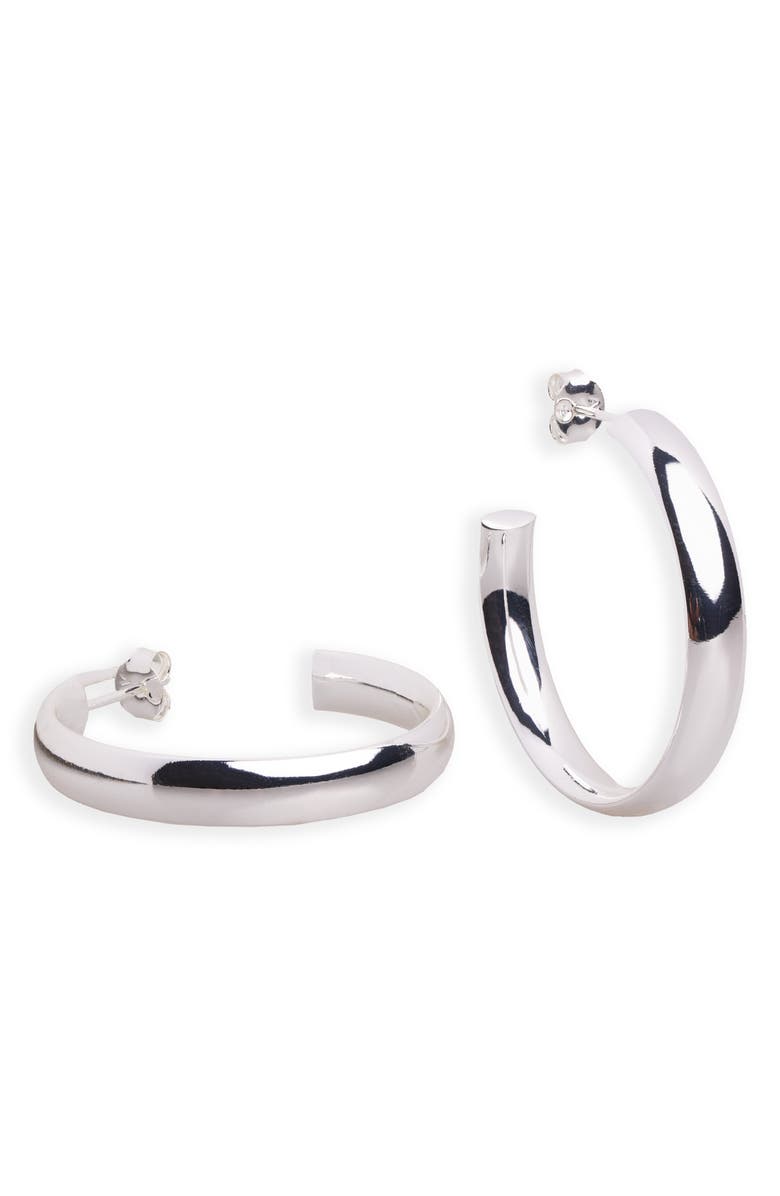 ARGENTO VIVO Silver Hoop Earrings, Main, color, Silver