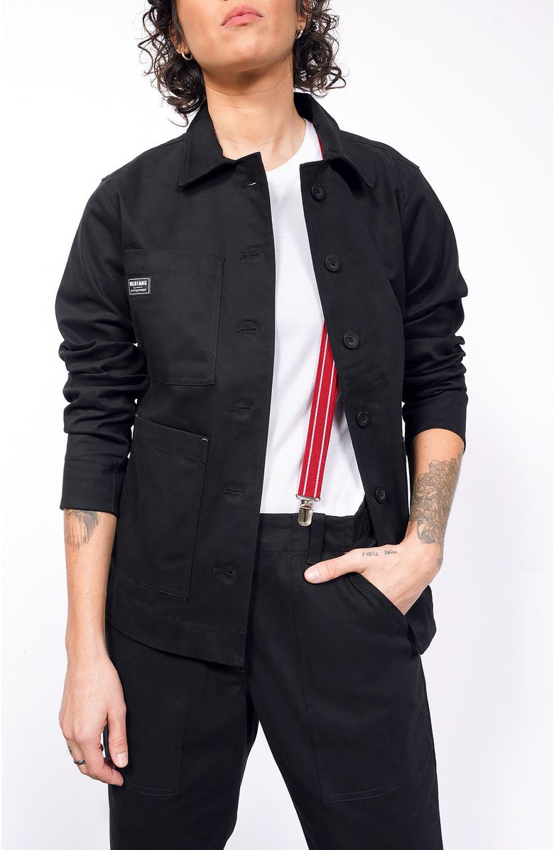 WILDFANG The Essential Cotton Twill Utility Jacket, Main, color, Black