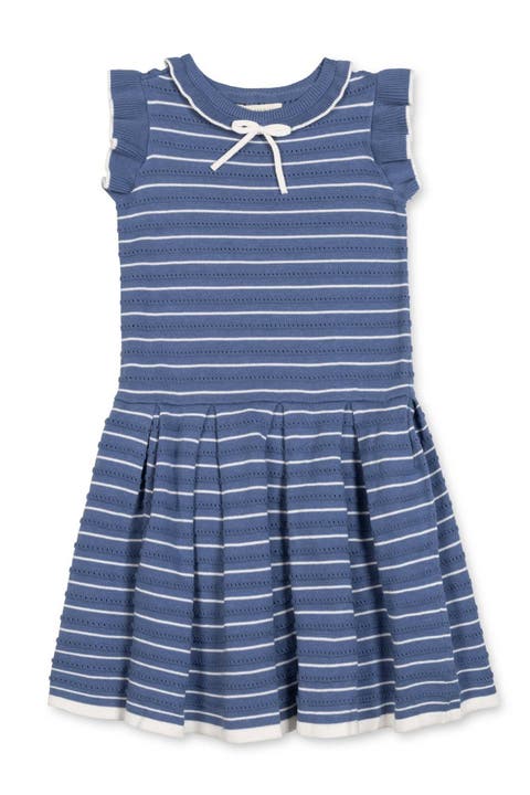 Kids' Flutter Sleeve Pleated Sweater Dress