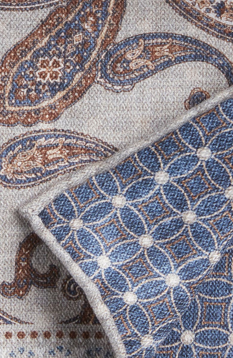 EDWARD ARMAH Paisley Reversible Silk Pocket Square, Alternate, color,