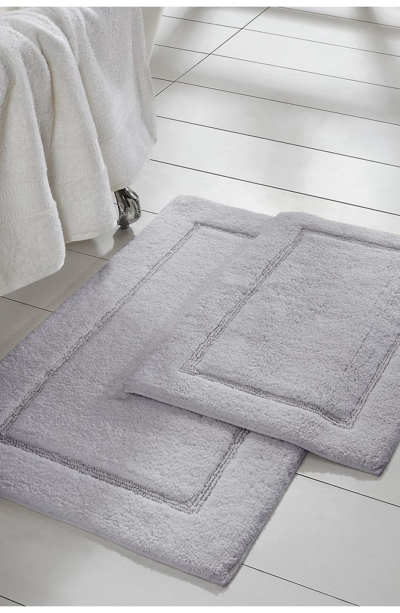 Modern Threads Solid Loop Non-Slip Bath Mat 2-Piece Set, Main, color, Silver