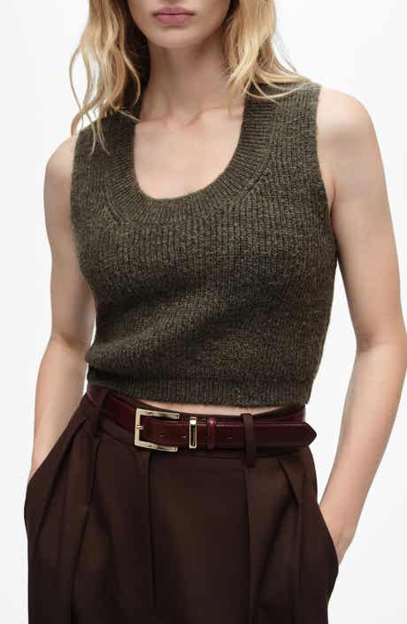 MANGO Erizo Crop Knit Tank