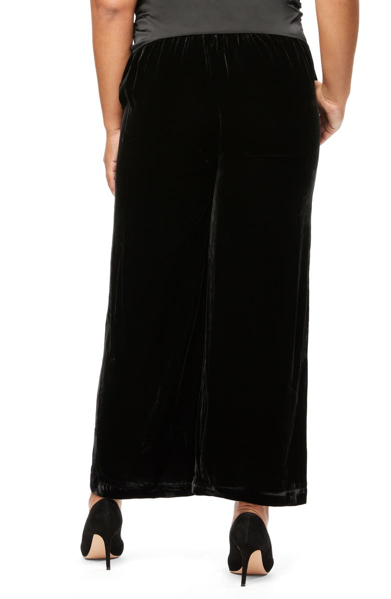 Good American The Luxe Crop Velvet Pants, Alternate, color, 